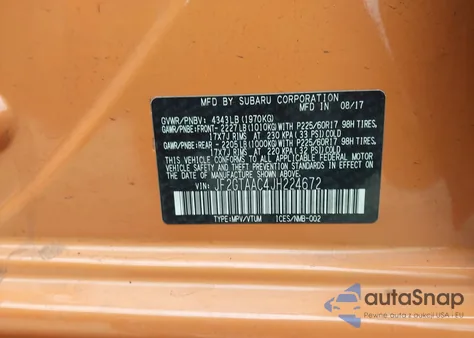 2018 Subaru Crosstrek 2.0I из США, поврежденный, VIN JF2GTAAC4JH224672